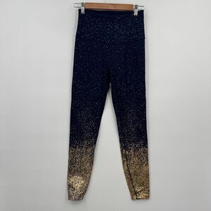Beyond Yoga Large Alloy Ombre High Waisted Blue Gold Metallic 7/8 Legging